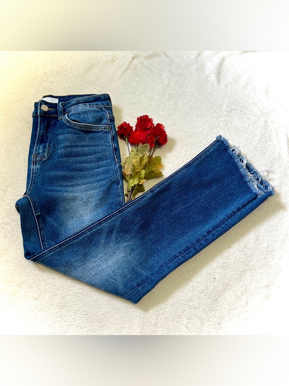 VERVET High Rise Frayed Hem Flare Jeans - Size 25